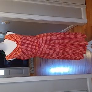 Anthropologie Maeve Orange Daisy Dress Women's M